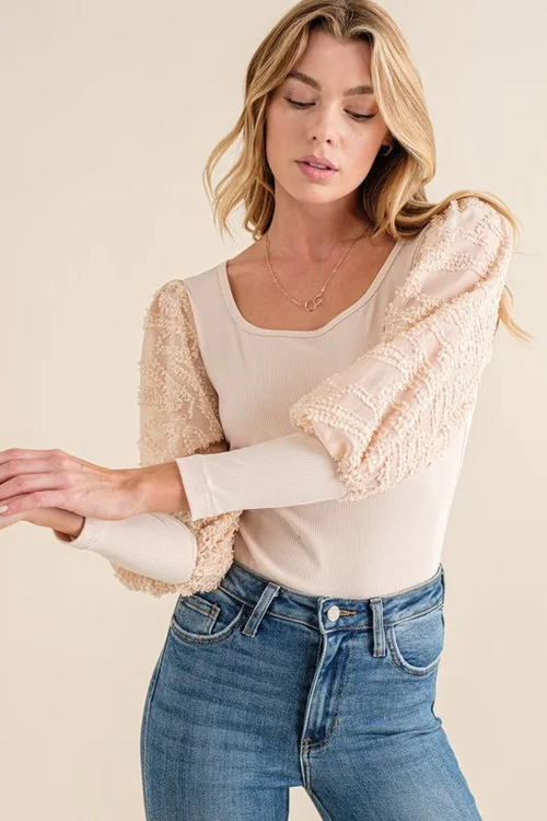 And The Why Textured Puff Sleeve Bodysuit - Image 2