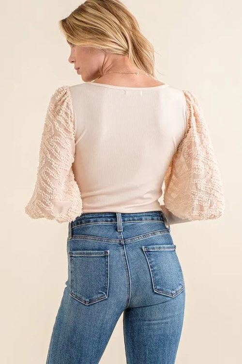 And The Why Textured Puff Sleeve Bodysuit - Image 3