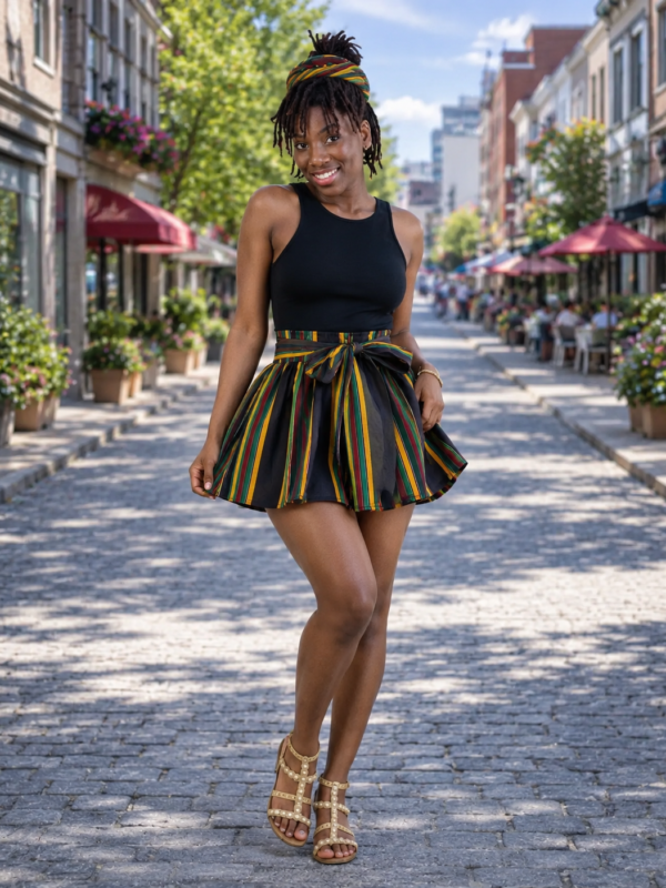 Kente Type 4 Print Micro-Mini Skirt – 100% Cotton | One Size Fits Most