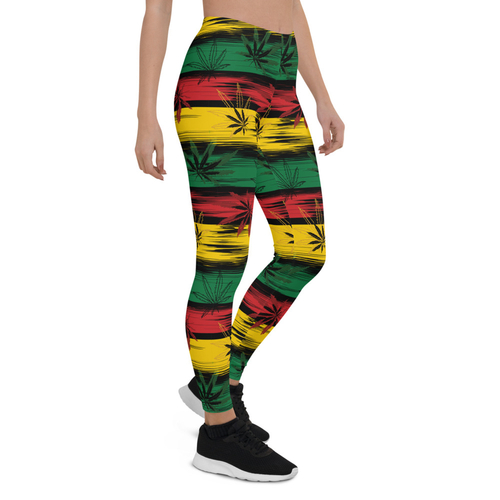 Womens Reggae and Cannabis Leggings - Image 2
