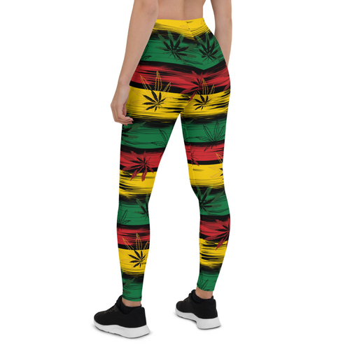 Womens Reggae and Cannabis Leggings - Image 3