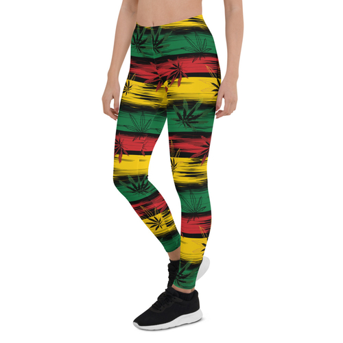 Womens Reggae and Cannabis Leggings - Image 4