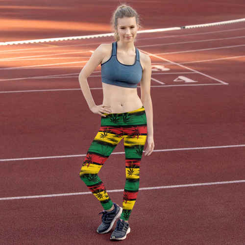 Womens Reggae and Cannabis Leggings - Image 6