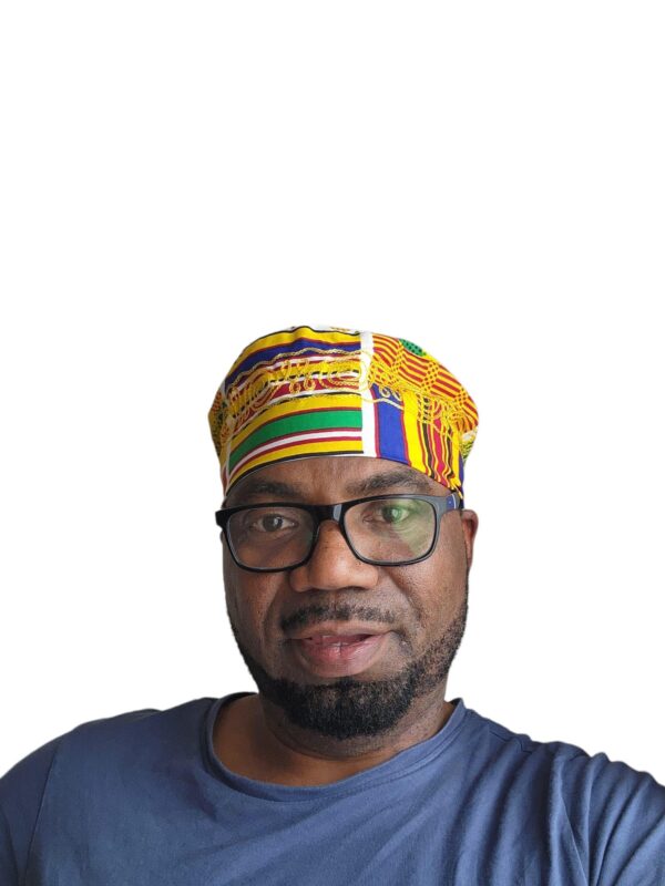 Unisex Kente type1 Print Embroidered Hat | African Kufi Cap
