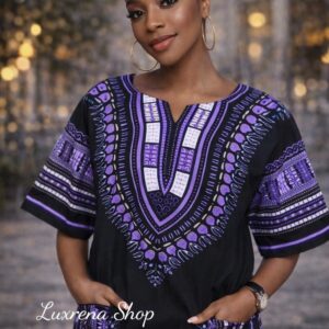 Unisex African Dashiki Shirt: Vibrant Cotton Print, Cultural Style