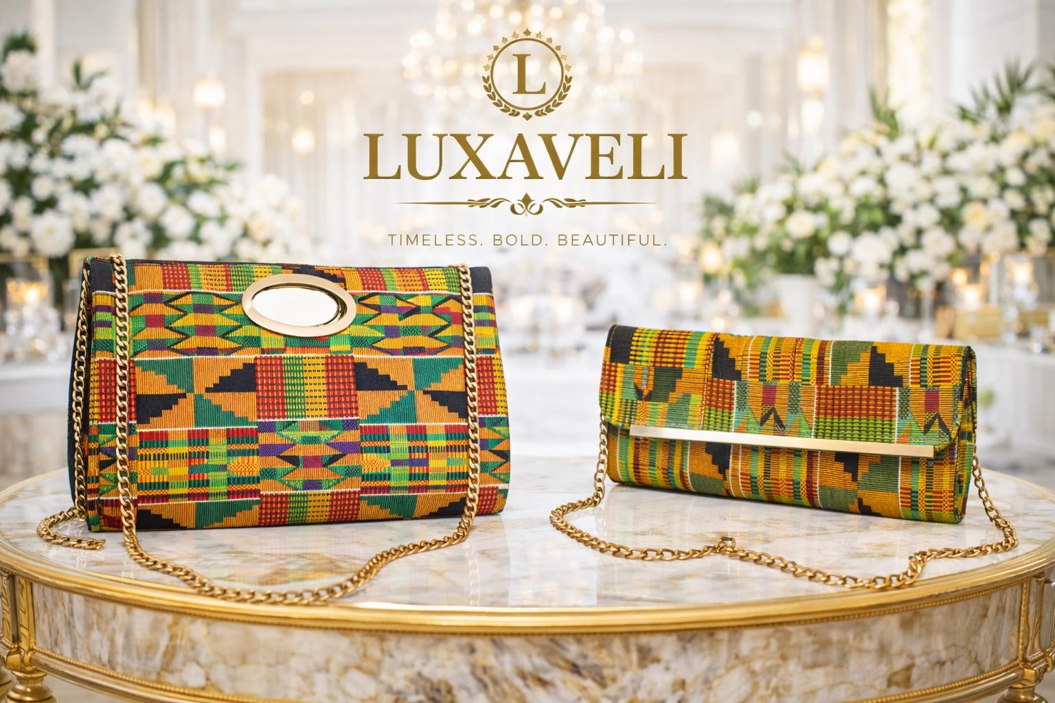 Kente Shoulder African Print Handbag, Small or Large Option, Convertible Clutch Bag, Chain Shoulder Purse, African Fashion Bag