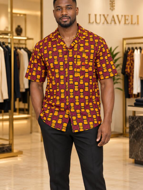 Luxaveli Men’s African Print Shirt