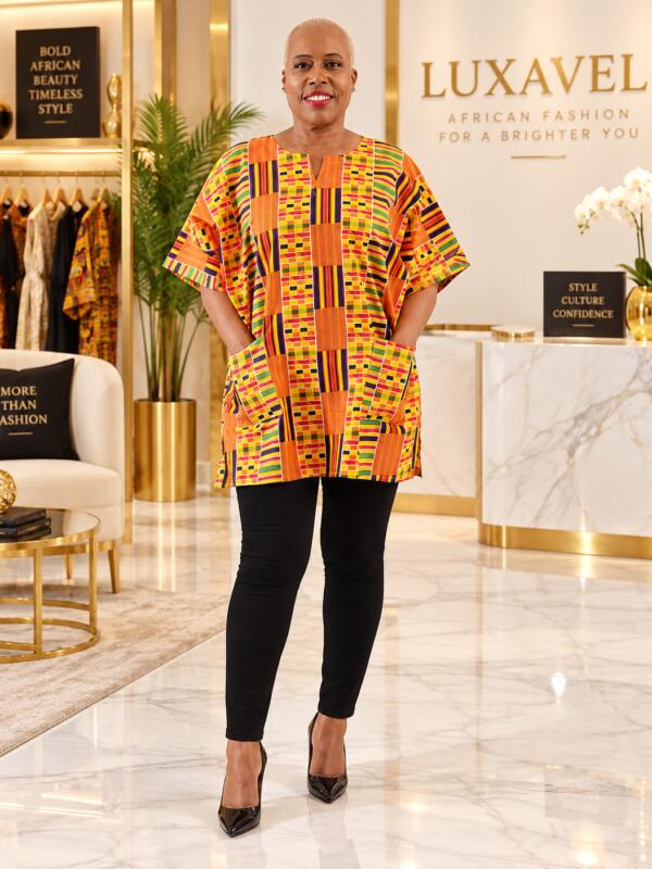 Unisex Kente Type 1 African Shirt / Blouse
